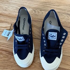 Superga Dark Blue Canvas Sneakers